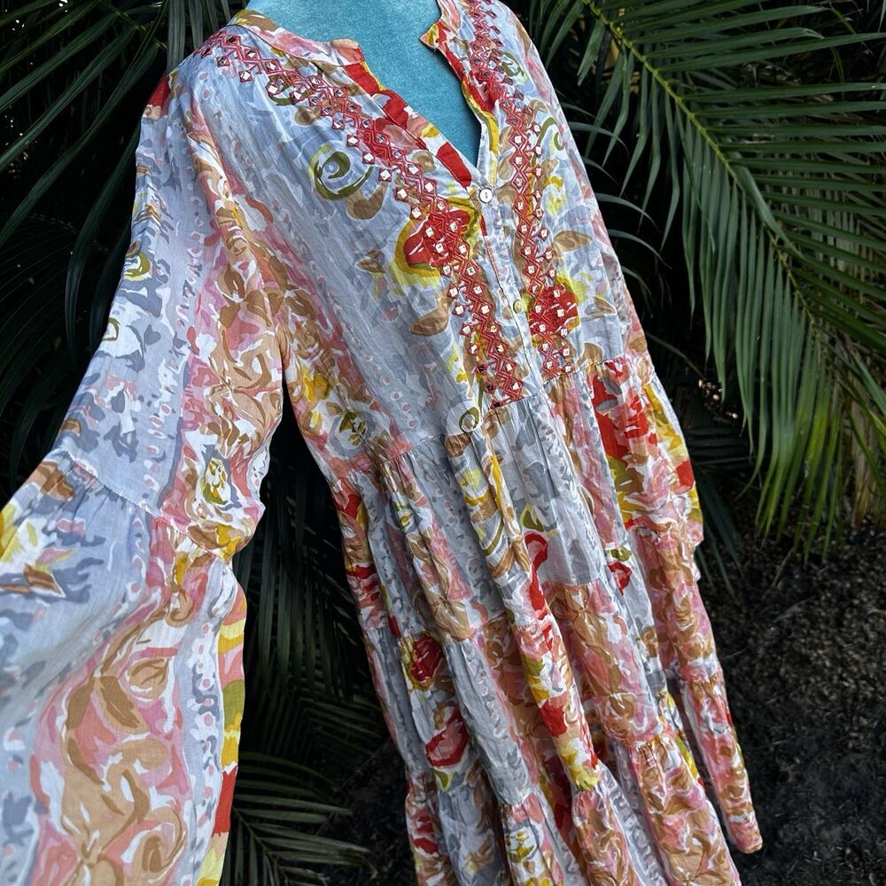 Sweet Magnolia Women XL cottage core Dress BOHO All embellishments present - Picture 7 of 16